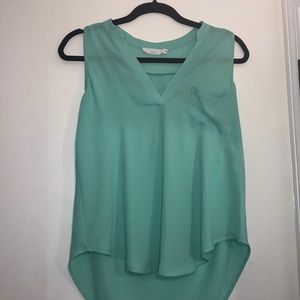 teal tank blouse